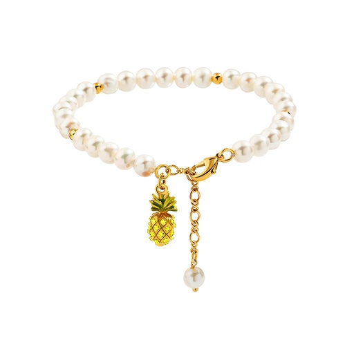 Enamel Pineapple And Freshwater Pearls Bracelet
